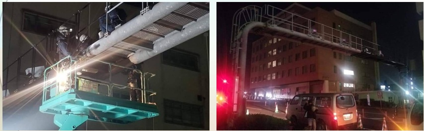 大分県標識柱 高所作業車施工